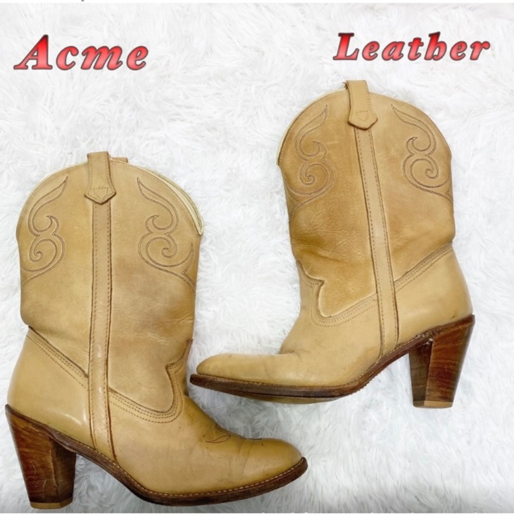 ACME  ACMETAN SHOES LEATHER WESTERN BOOTS WOMENS